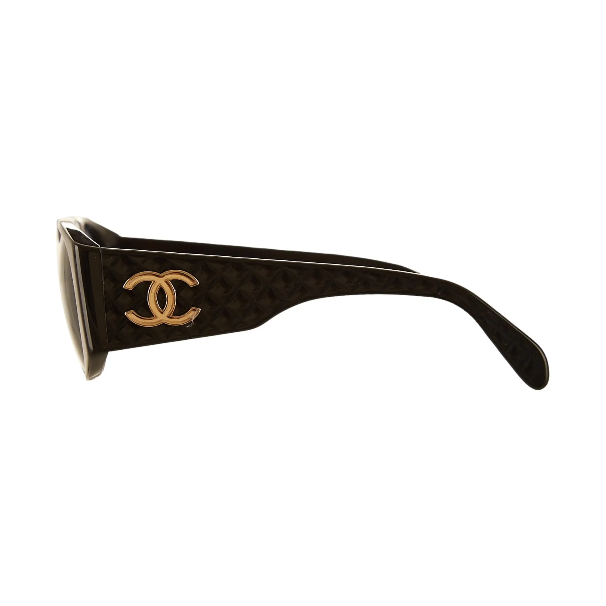 Chanel Black Quilted Logo Sunglasses