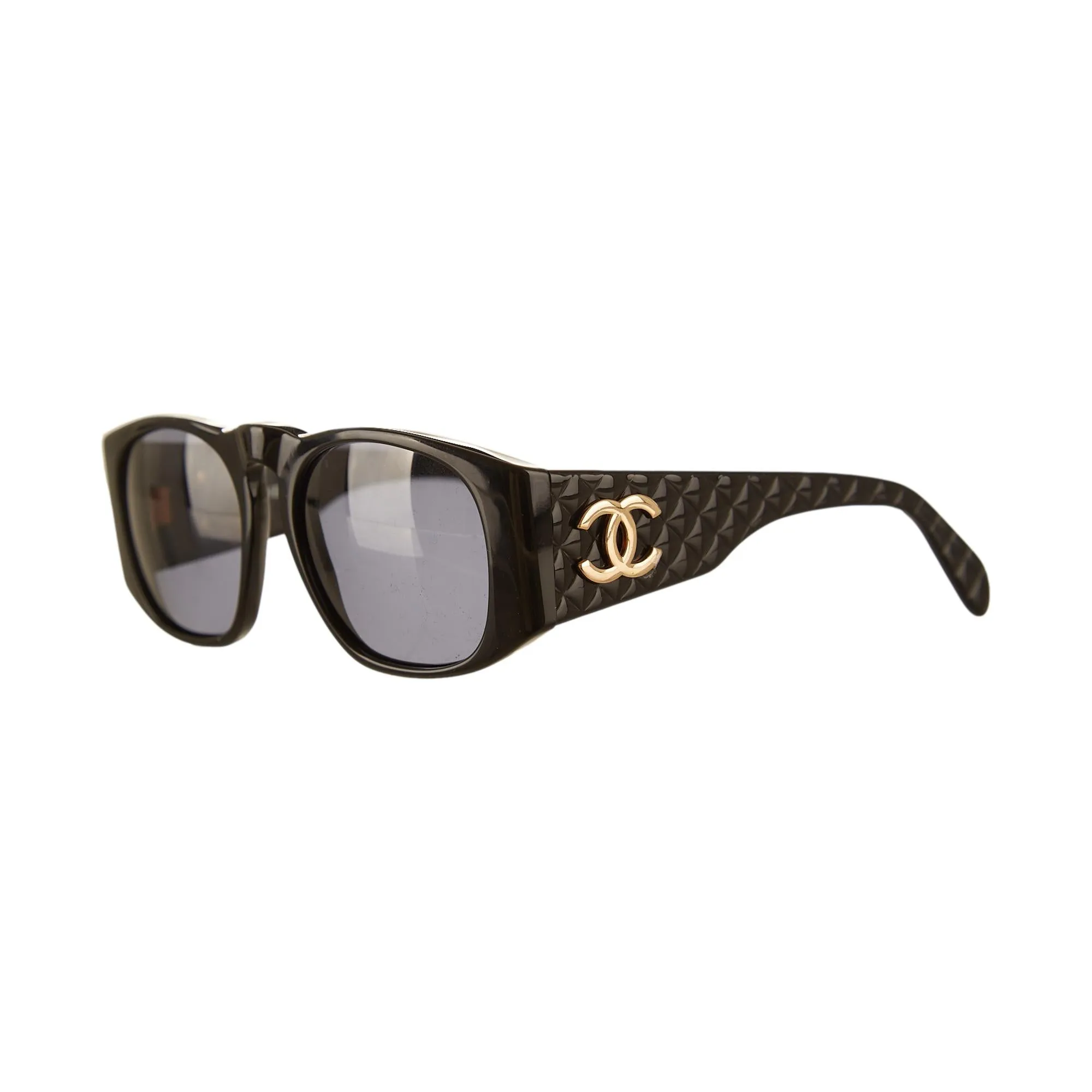 Chanel Black Quilted Logo Sunglasses