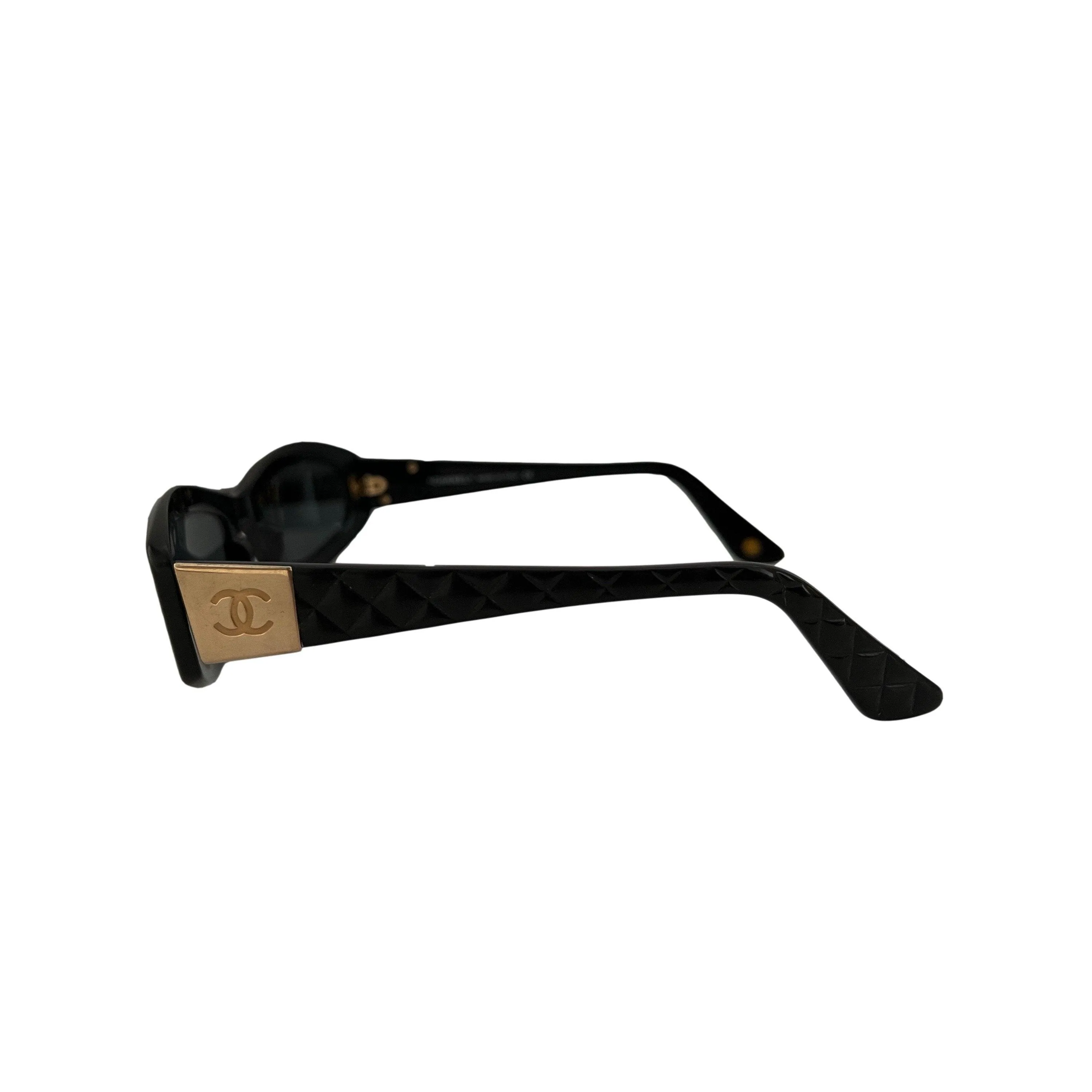Chanel Black Small Quilted Sunglasses
