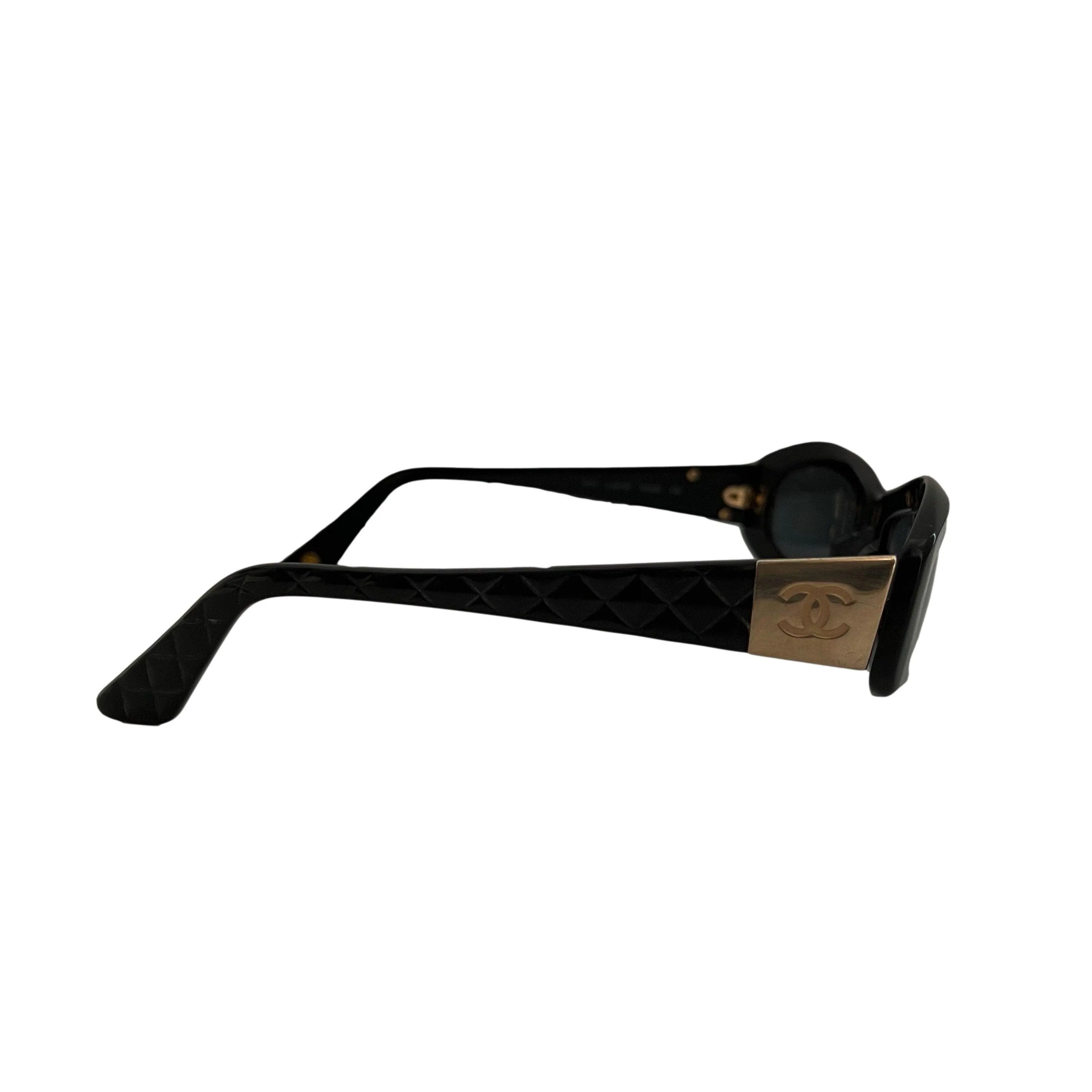 Chanel Black Small Quilted Sunglasses