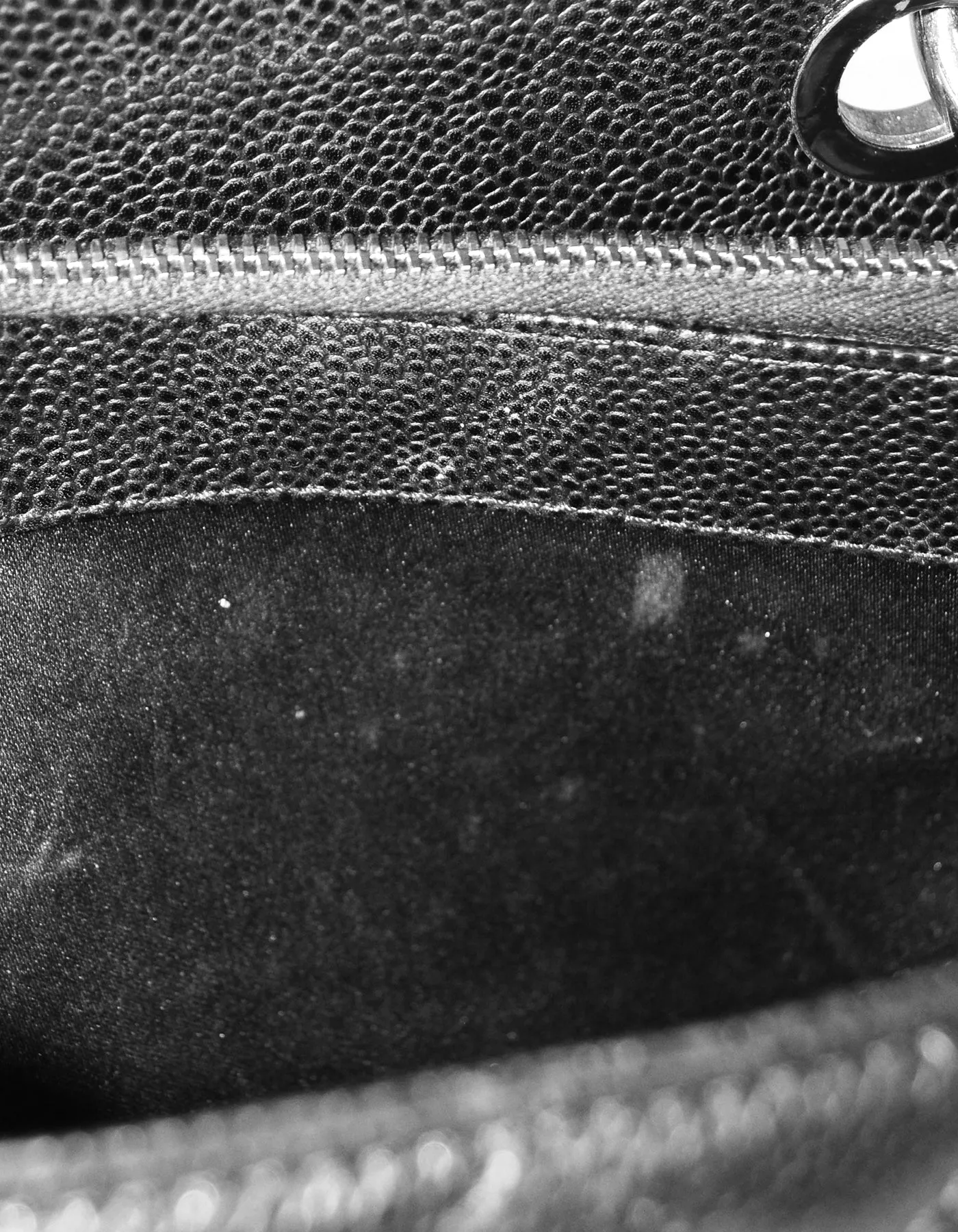 Chanel Black/Silver Caviar Leather GST Grand Shopper Tote Bag