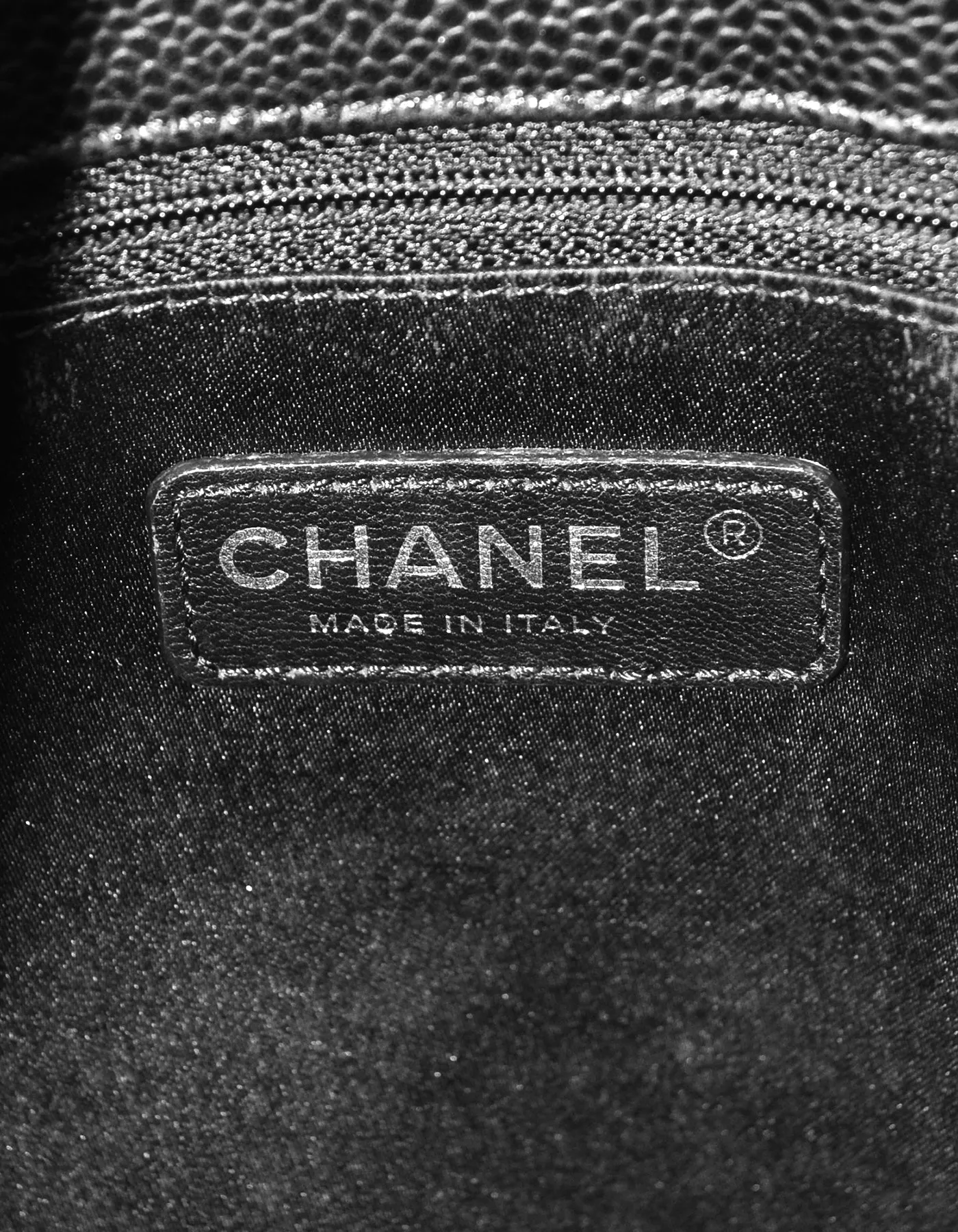 Chanel Black/Silver Caviar Leather GST Grand Shopper Tote Bag