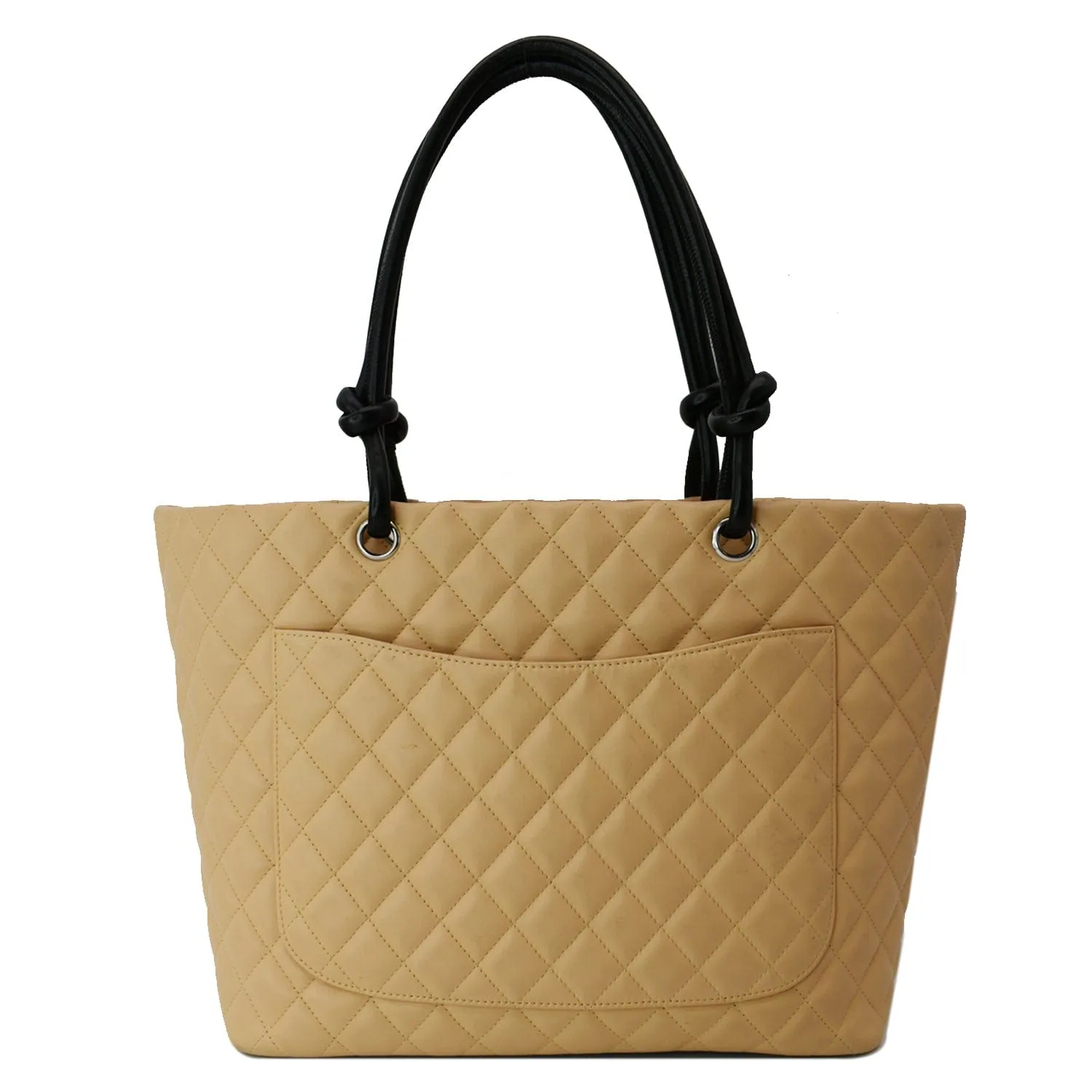 CHANEL Cambon Ligne Large Quilted Leather Tote Bag Beige