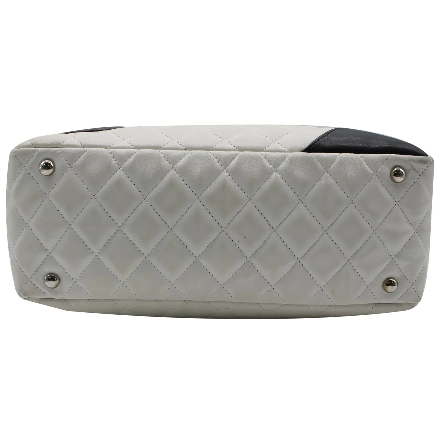 CHANEL Cambon Ligne Quilted Leather Bowler Tote Bag White - 10% OFF