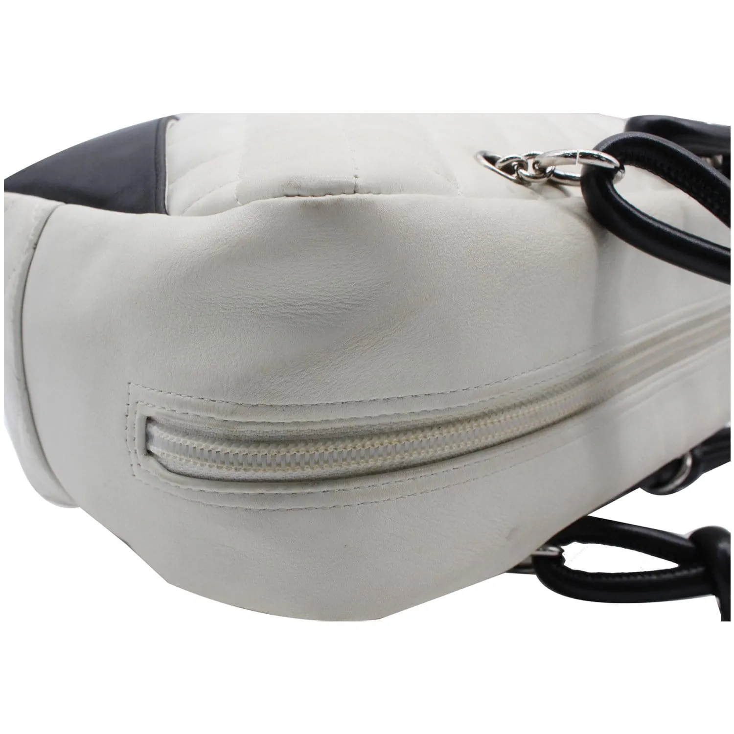 CHANEL Cambon Ligne Quilted Leather Bowler Tote Bag White - 10% OFF
