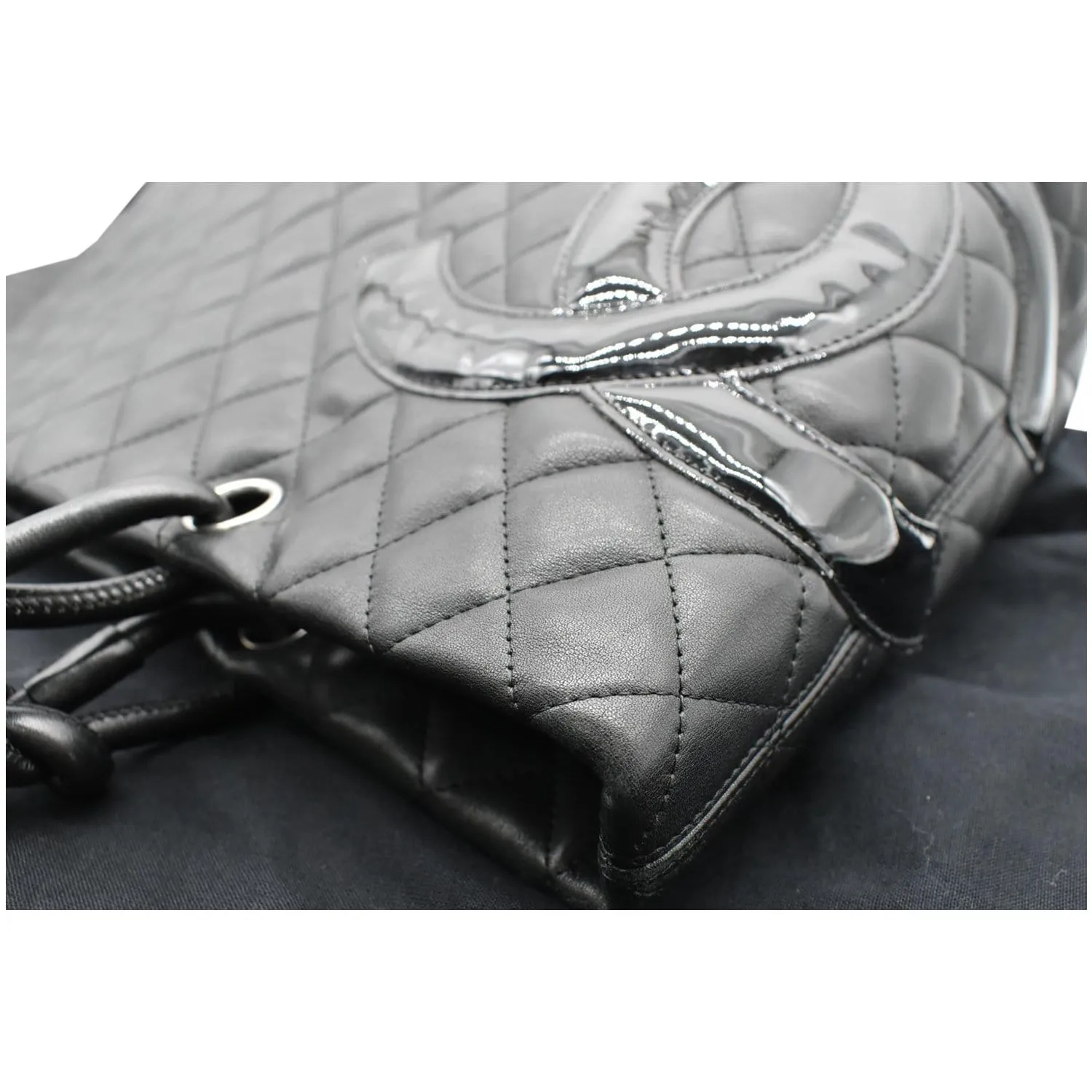 CHANEL Cambon Ligne Quilted Leather Large Tote Bag Black