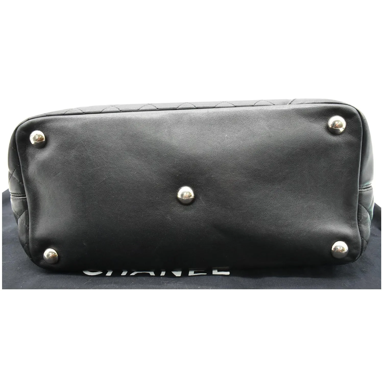 CHANEL Cambon Ligne Quilted Leather Large Tote Bag Black