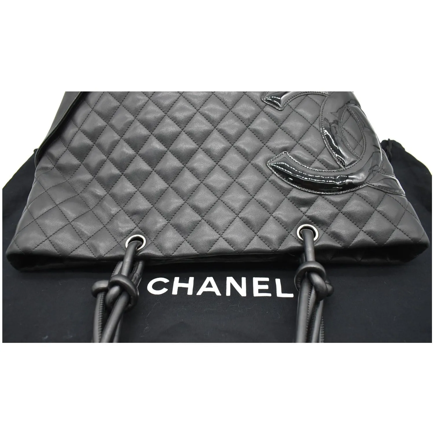 CHANEL Cambon Ligne Quilted Leather Large Tote Bag Black