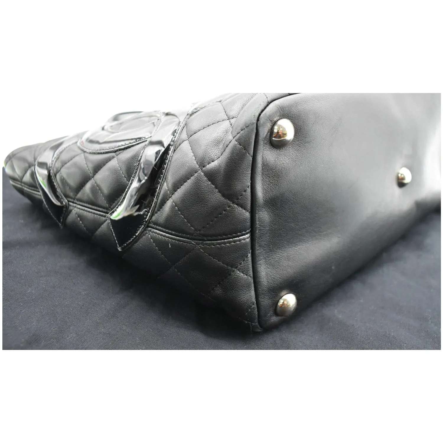 CHANEL Cambon Ligne Quilted Leather Large Tote Bag Black