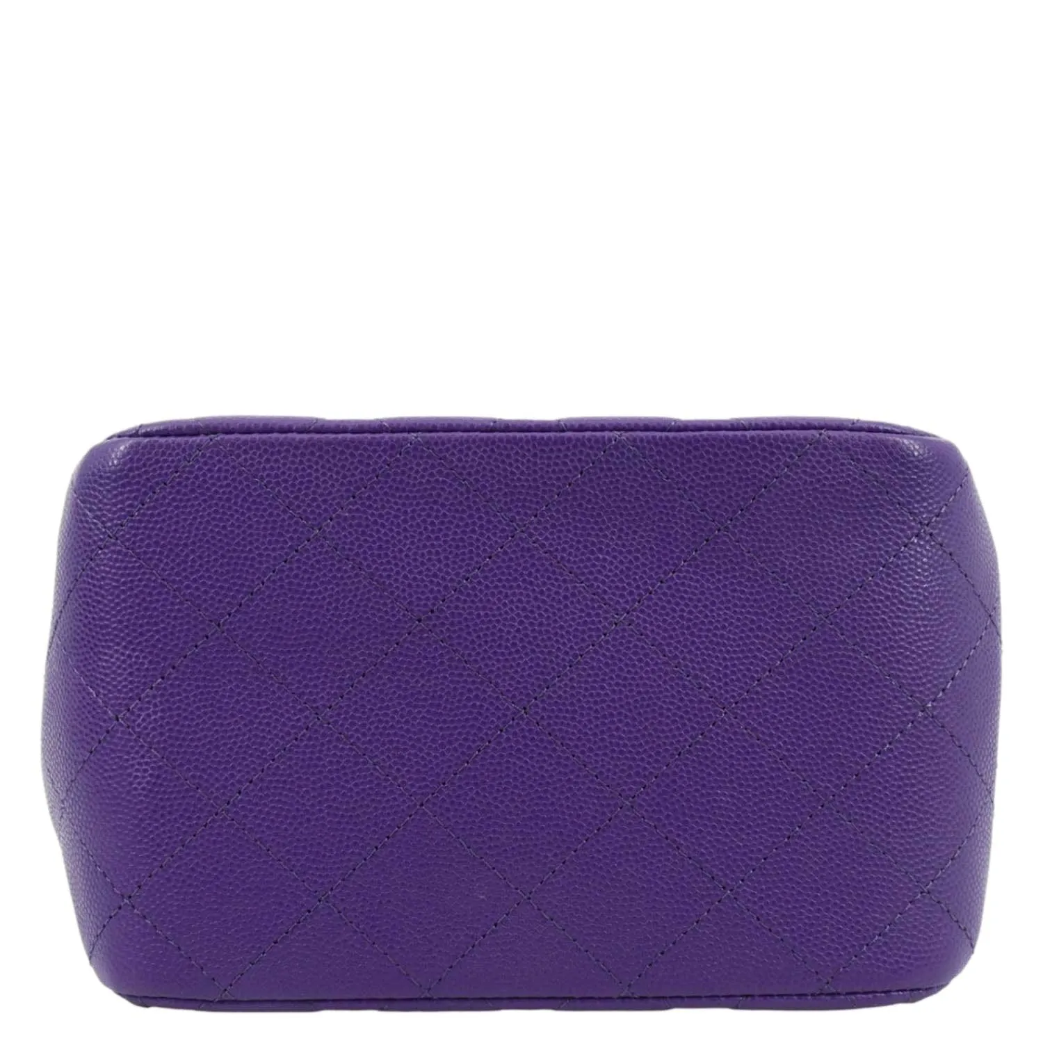 CHANEL CC Quilted Caviar Leather Tote Bucket Bag Purple