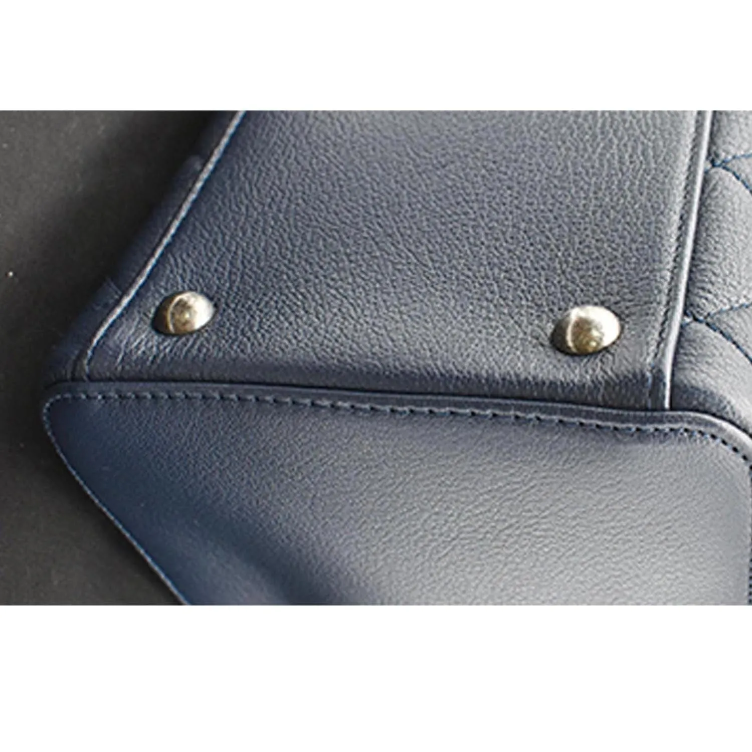 CHANEL City Rock Quilted Leather Shopping Tote Bag Blue