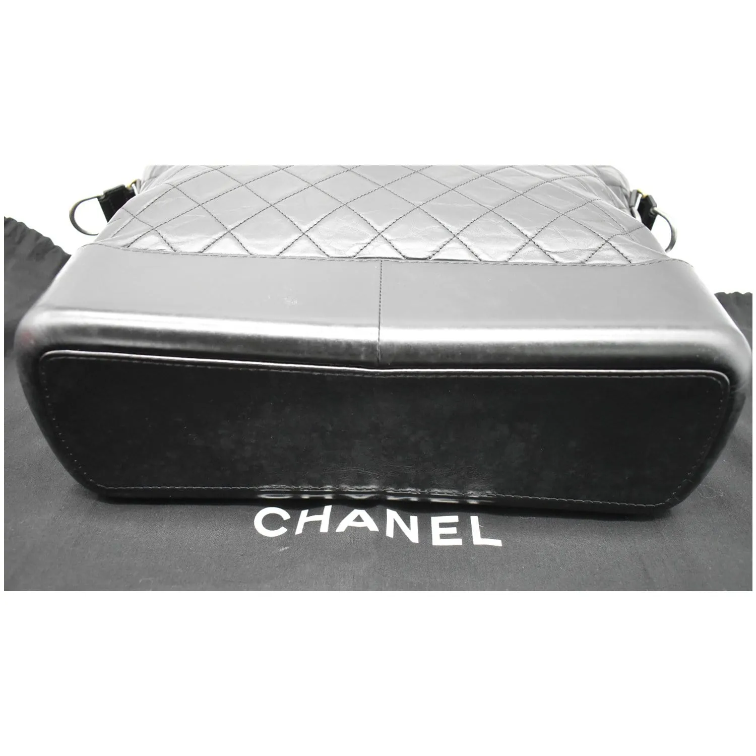CHANEL Gabrielle Large Quilted Calfskin Leather Shopping Tote Bag Black