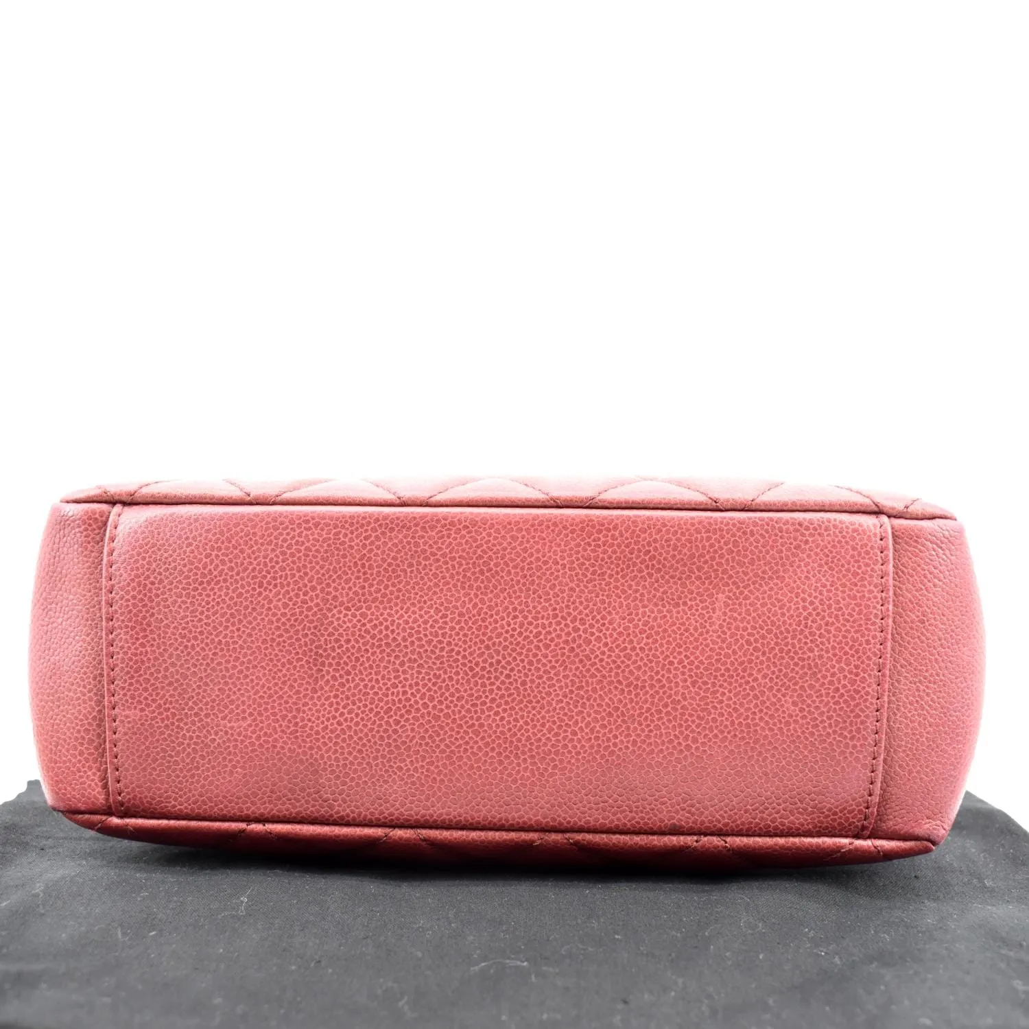 CHANEL PST Quilted Caviar Leather Petit Shopping Tote Bag Red