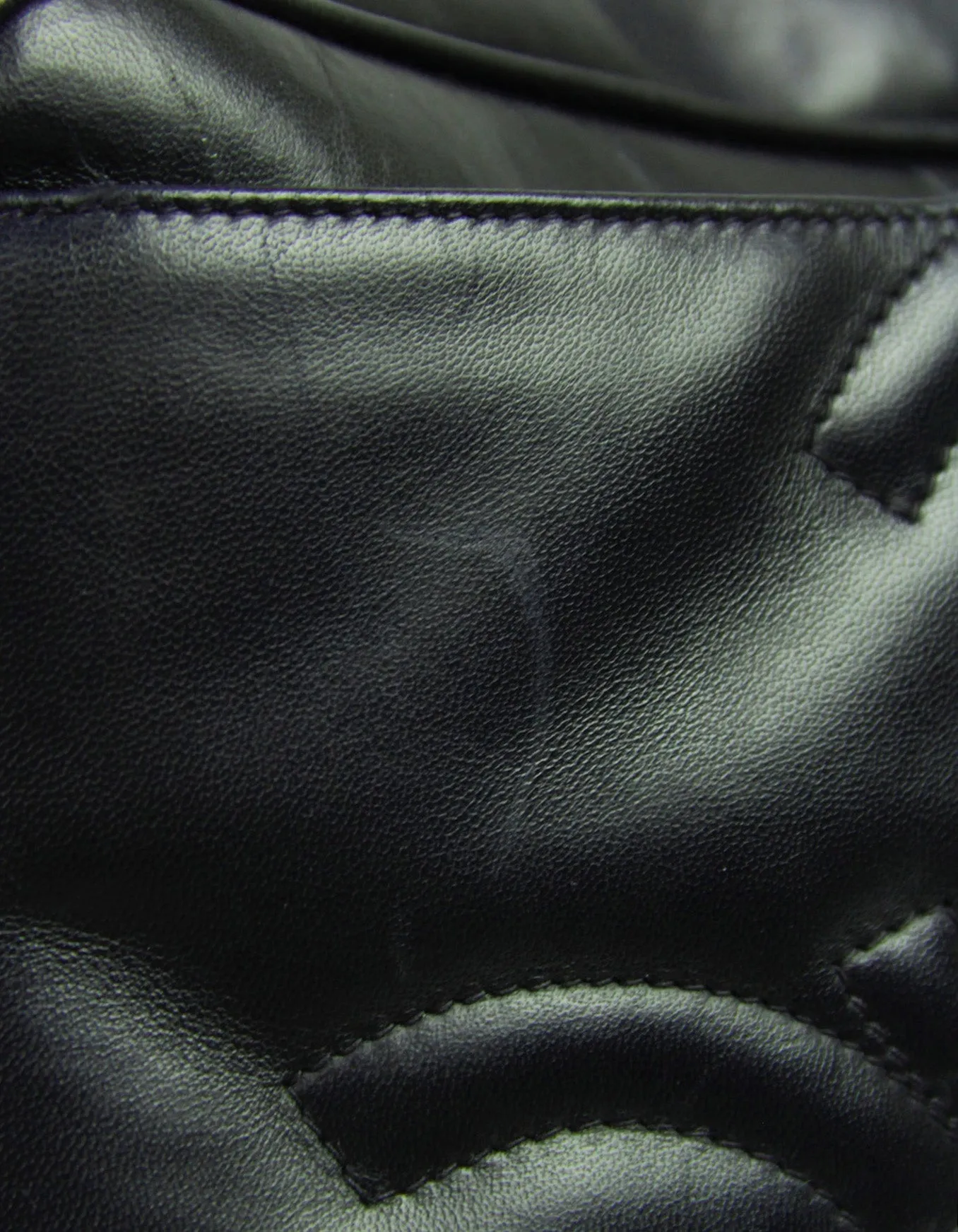 Chanel Vintage Navy Leather CC Embossed Bag