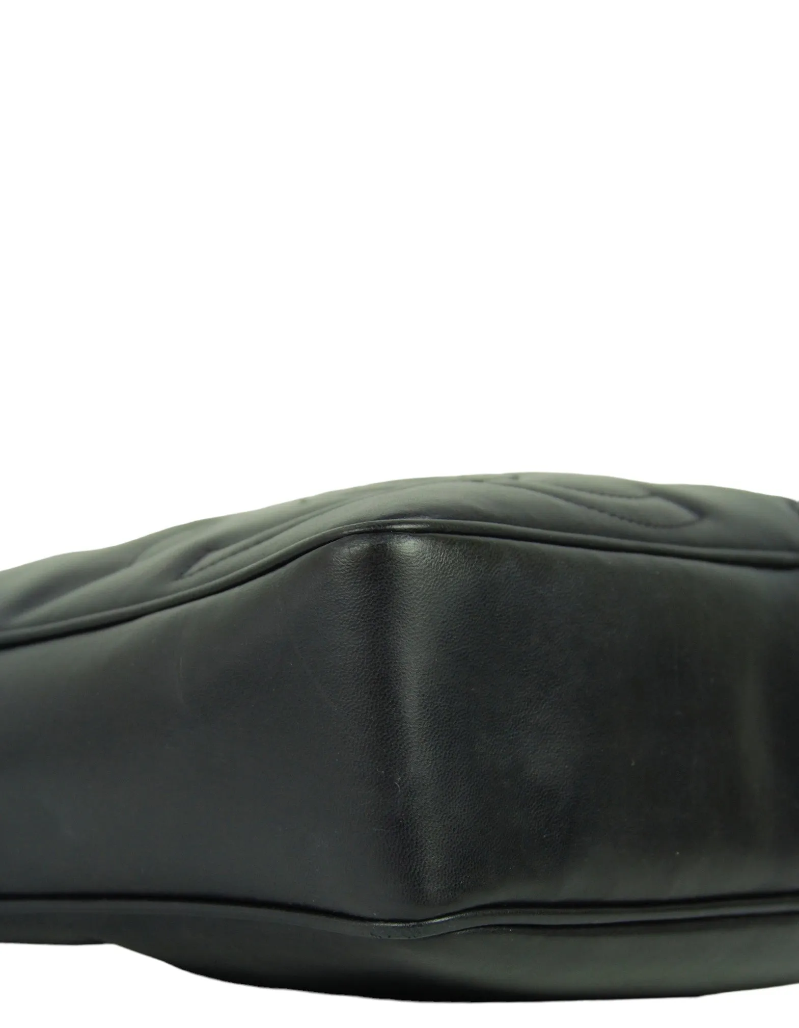 Chanel Vintage Navy Leather CC Embossed Bag