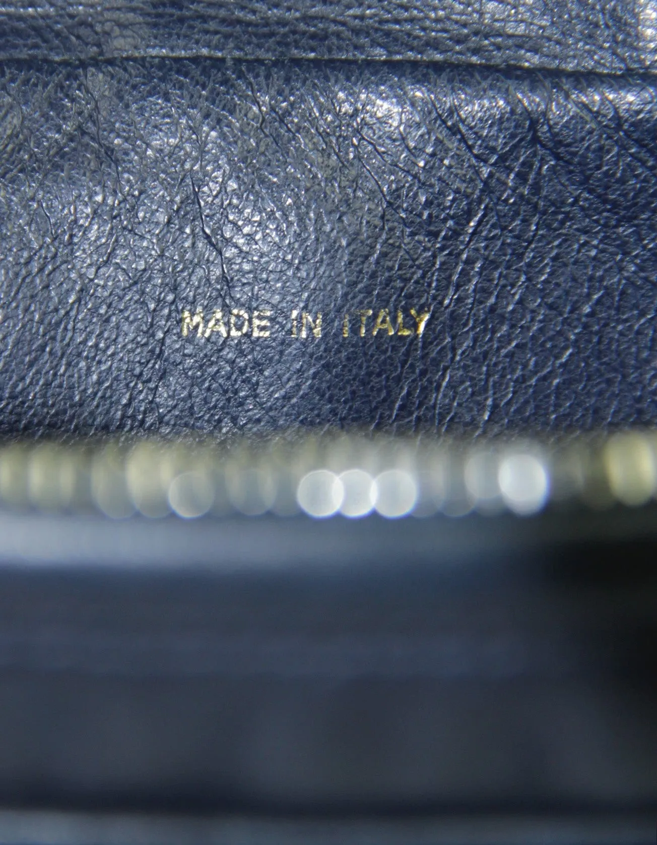 Chanel Vintage Navy Leather CC Embossed Bag