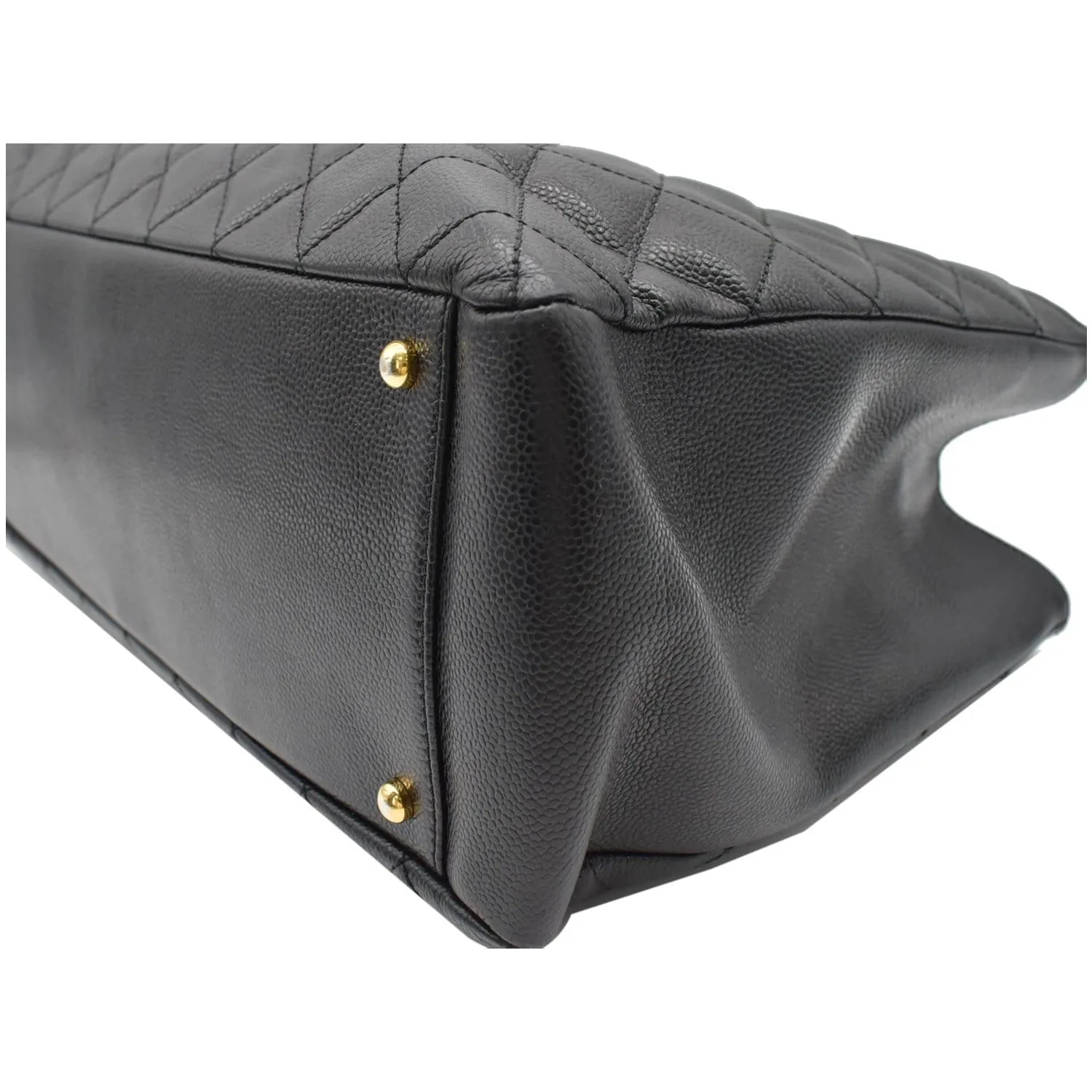 CHANEL XL Grand Quilted Caviar Leather Shopping Tote Bag Black