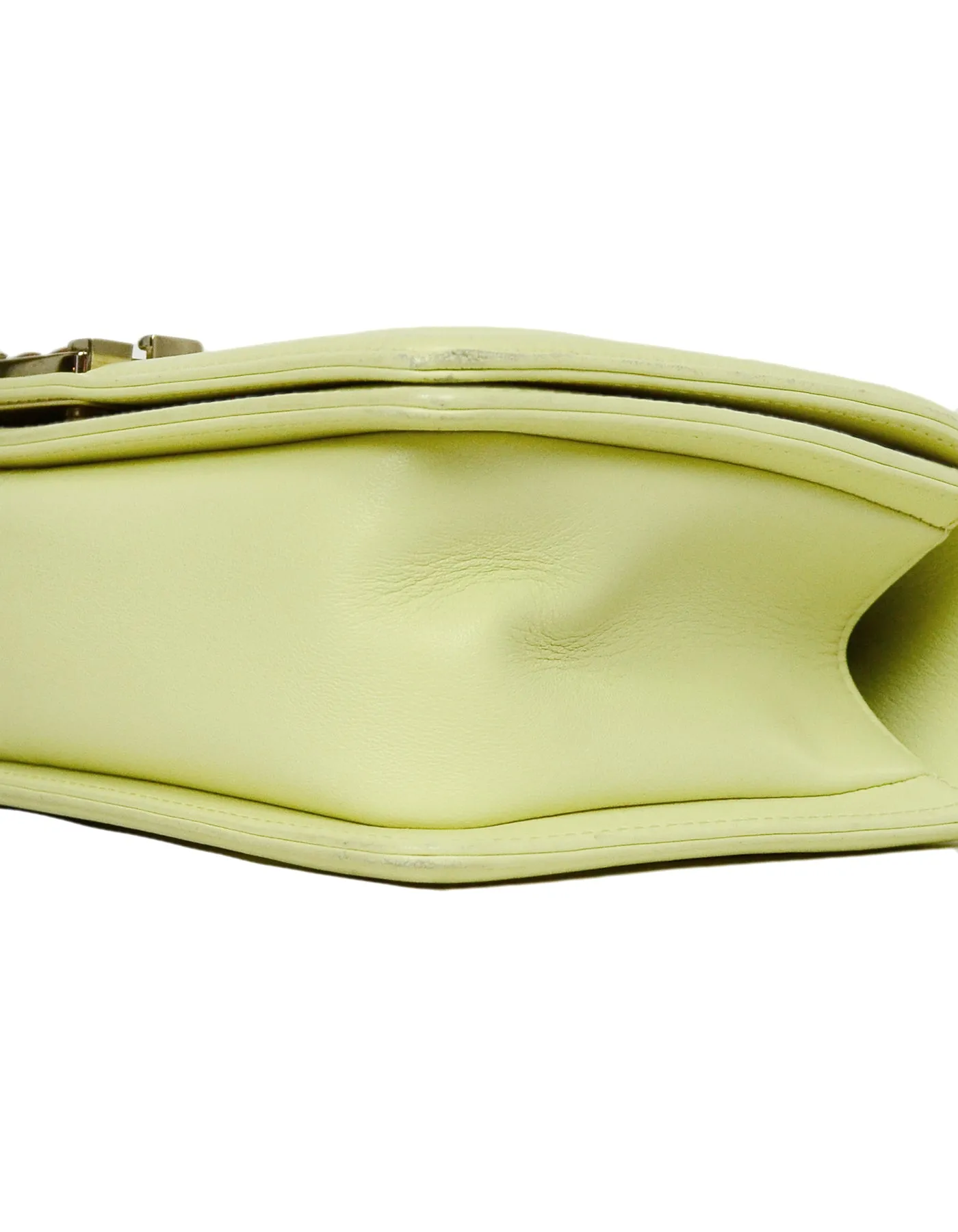 Chanel Yellow Leather Medium Boy Bag