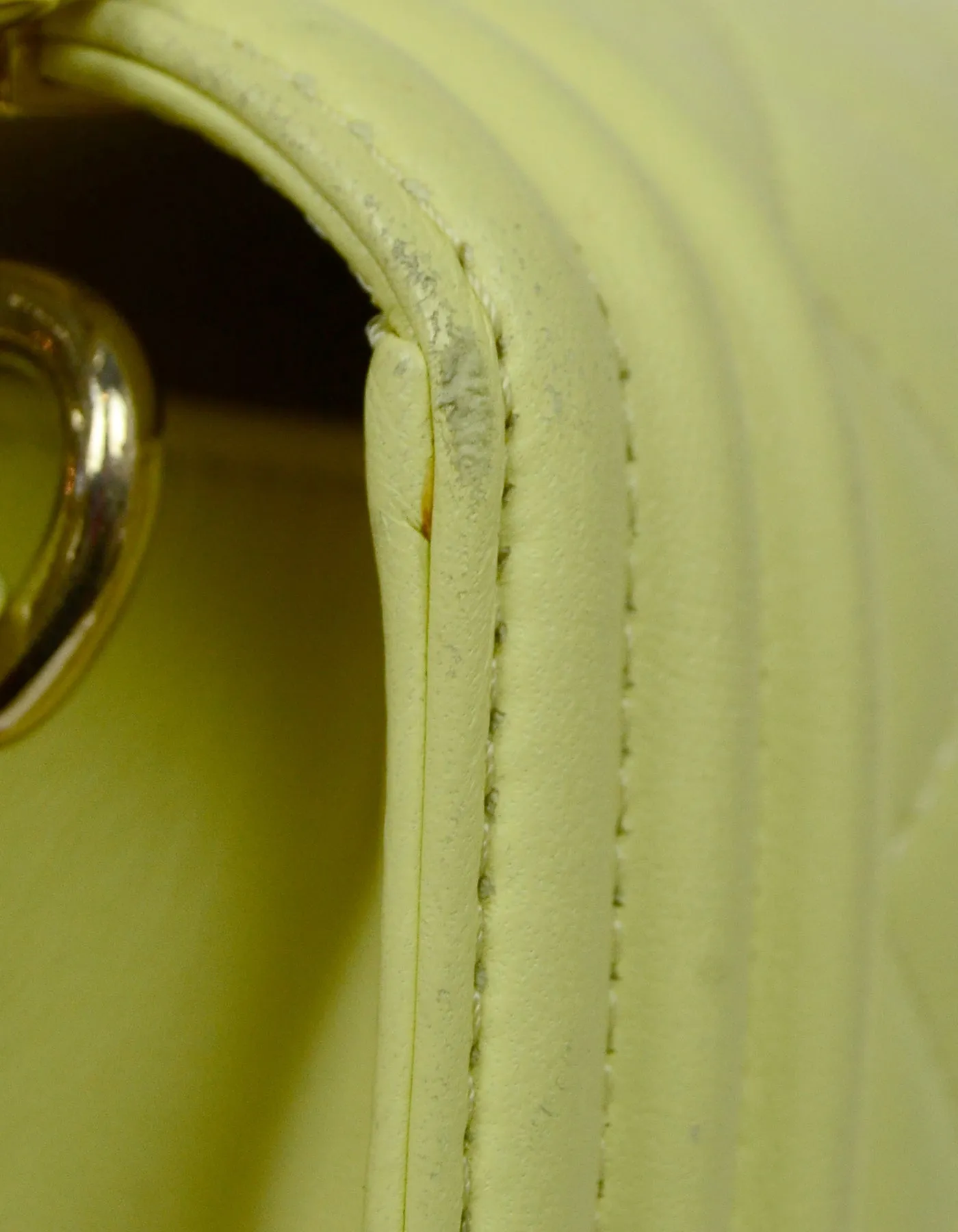 Chanel Yellow Leather Medium Boy Bag