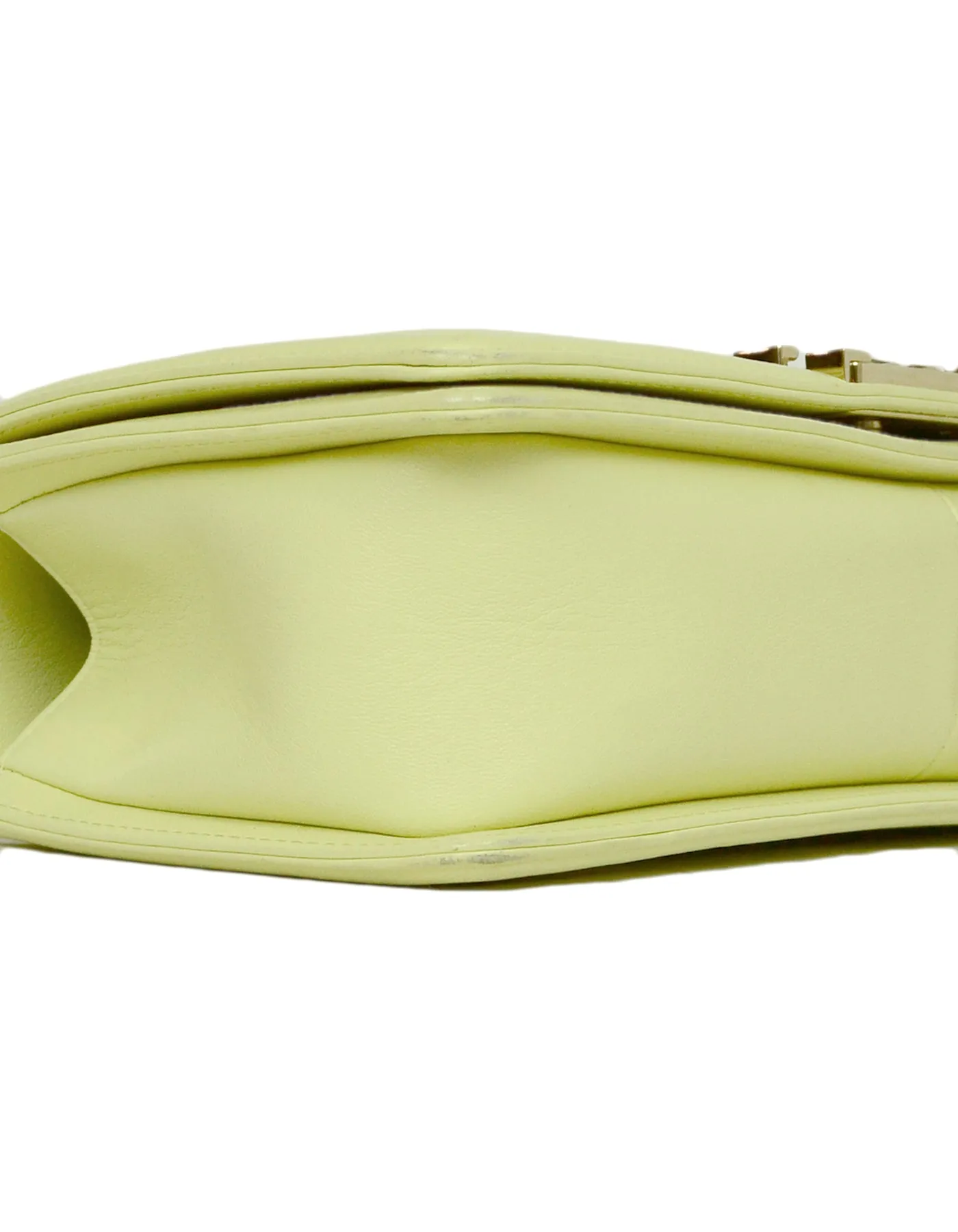 Chanel Yellow Leather Medium Boy Bag