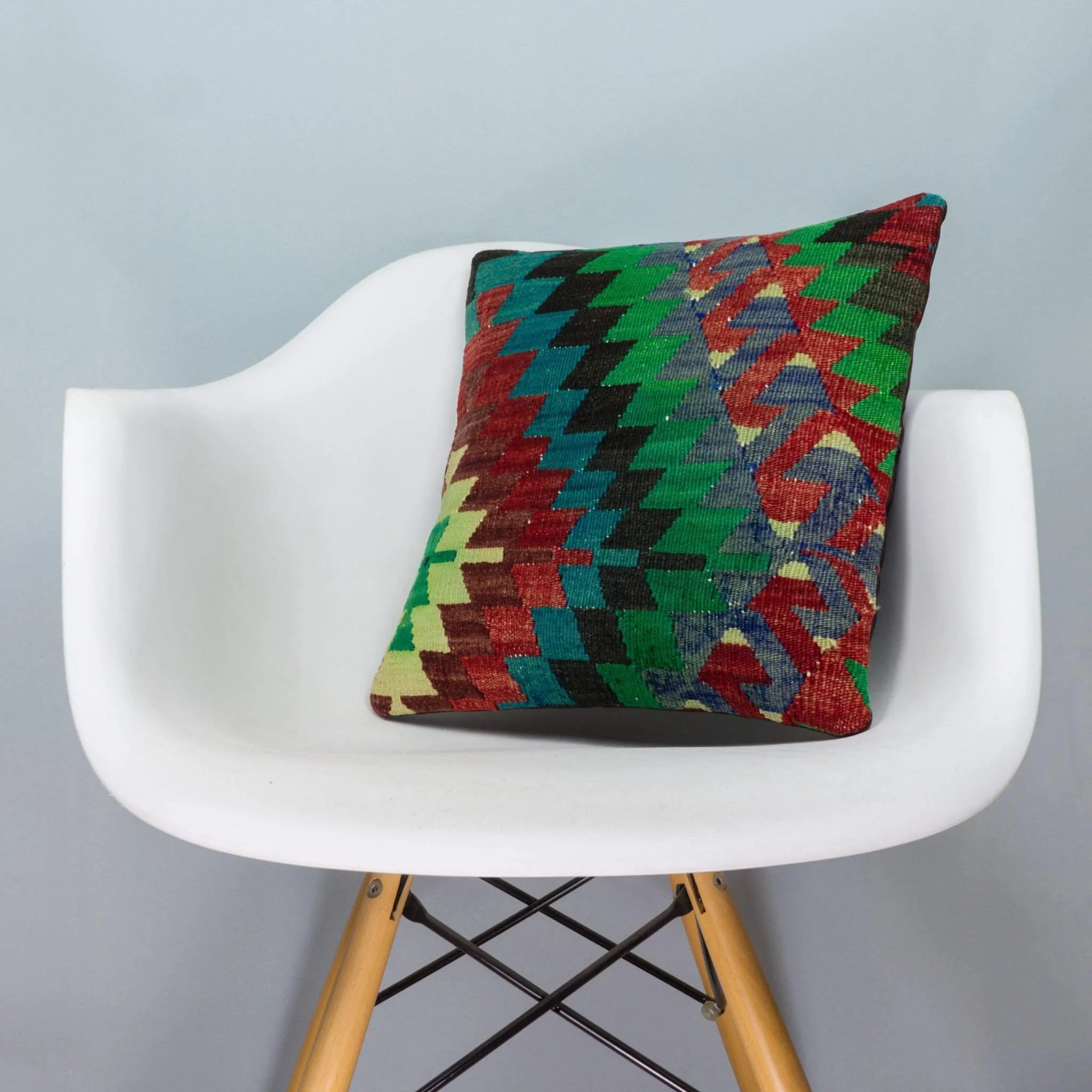 Chevron Multi Color Kilim Pillow Cover 16x16 3970