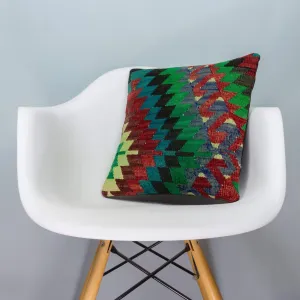 Chevron Multi Color Kilim Pillow Cover 16x16 3970