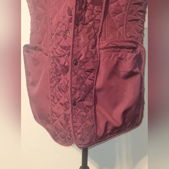 CHICO'S Flocked Botanical Quilted Jacket Size 1 (us8-10)