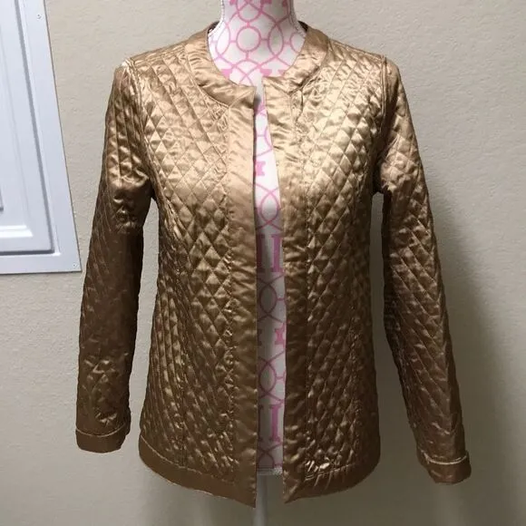 Chico’s Reversible leopard/gold reversible coat