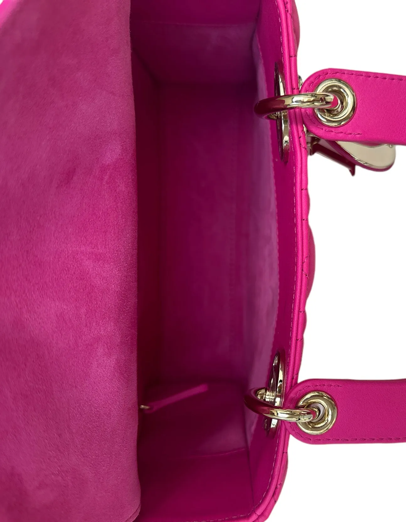 Christian Dior 2023 Rani Pink Leather Cannage Quilted My ABCDior Small Lady Dior Bag