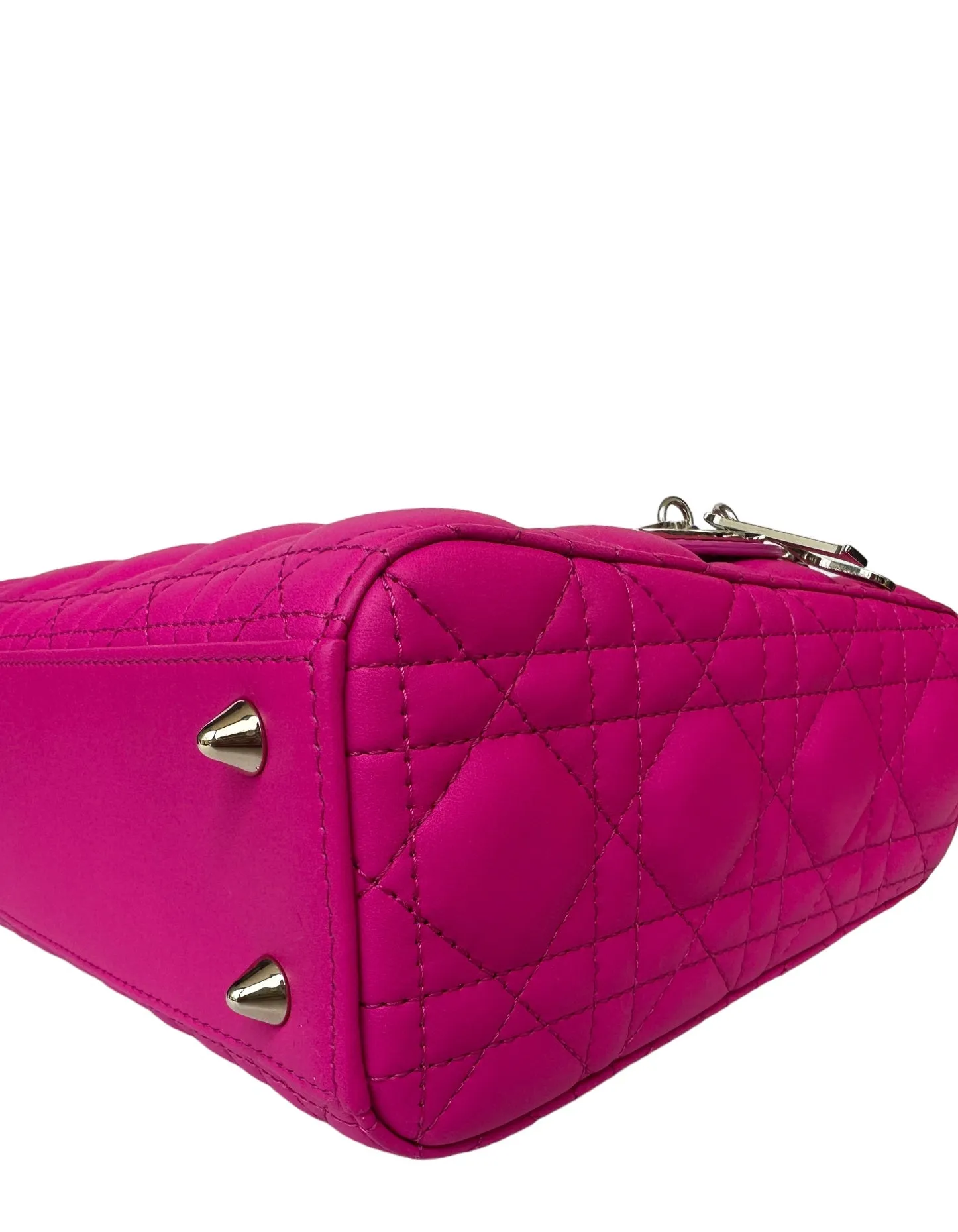 Christian Dior 2023 Rani Pink Leather Cannage Quilted My ABCDior Small Lady Dior Bag
