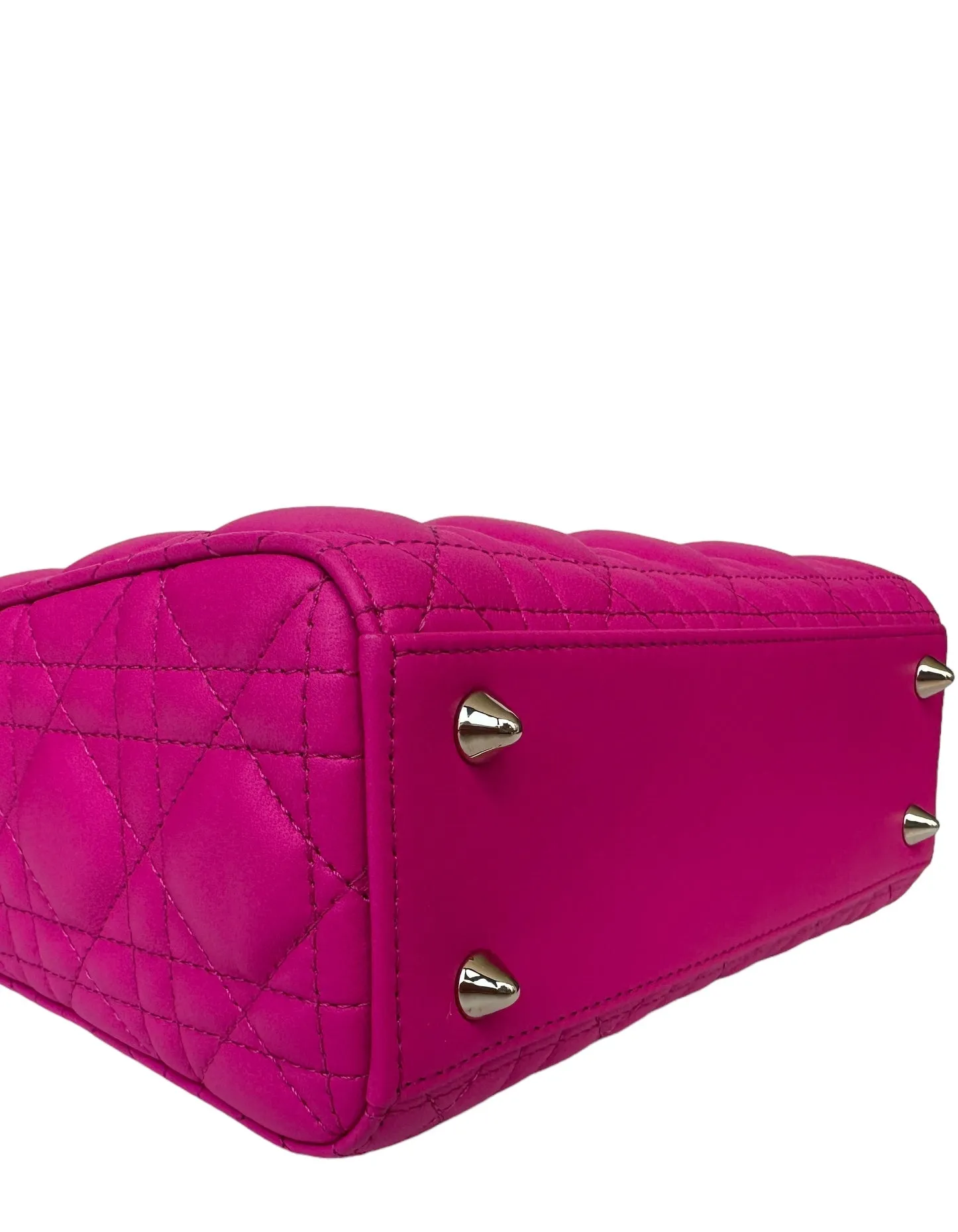 Christian Dior 2023 Rani Pink Leather Cannage Quilted My ABCDior Small Lady Dior Bag
