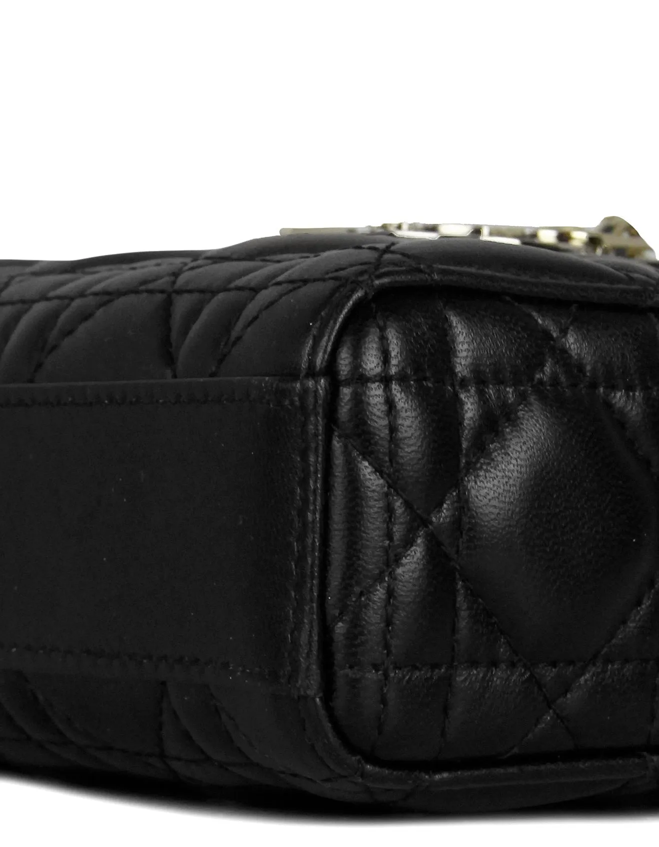 Christian Dior Black Cannage Lambskin Quilted Leather Lady D-Joy Bag
