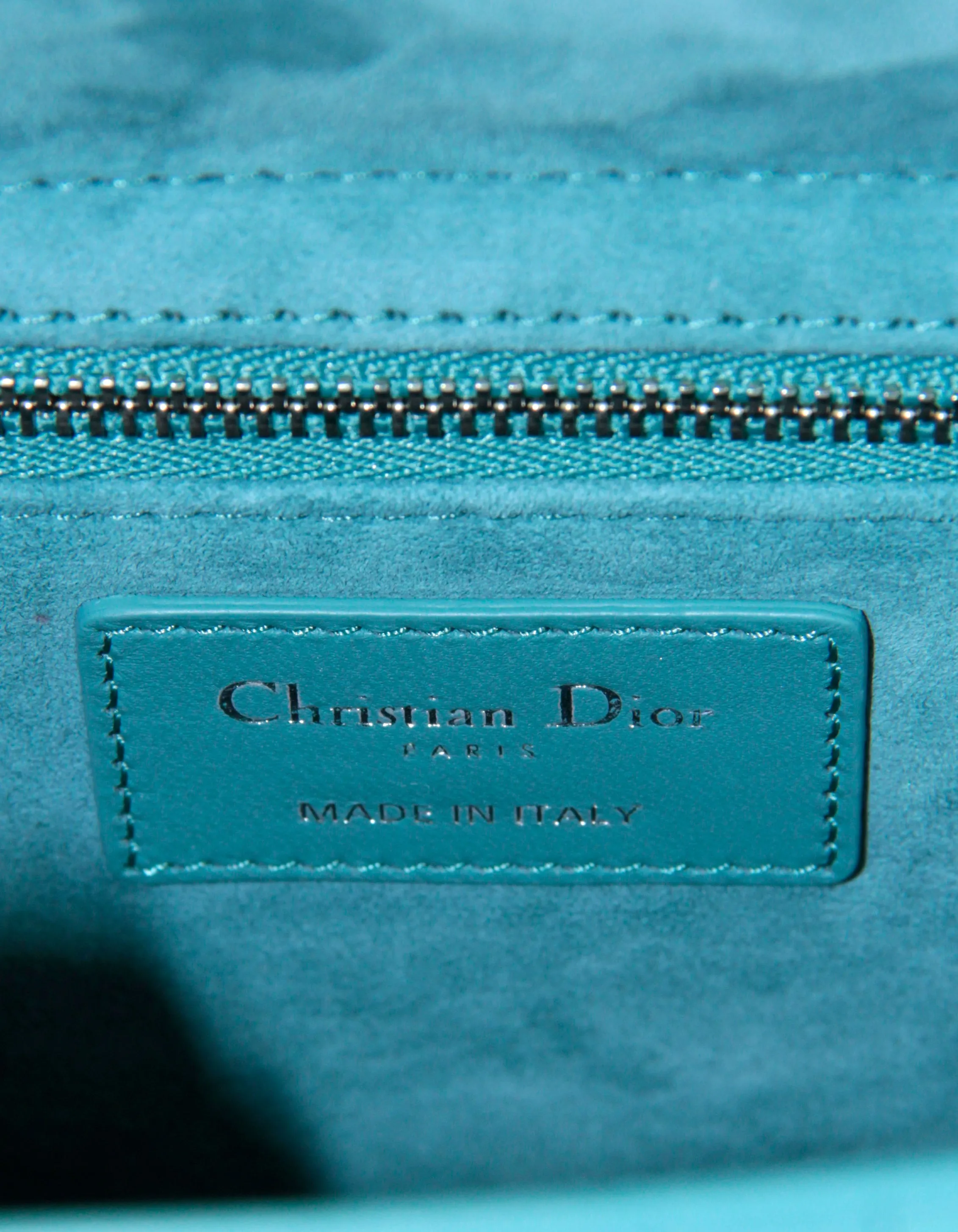 Christian Dior Blue Leather Cannage Quilted Medium Lady Dior Bag