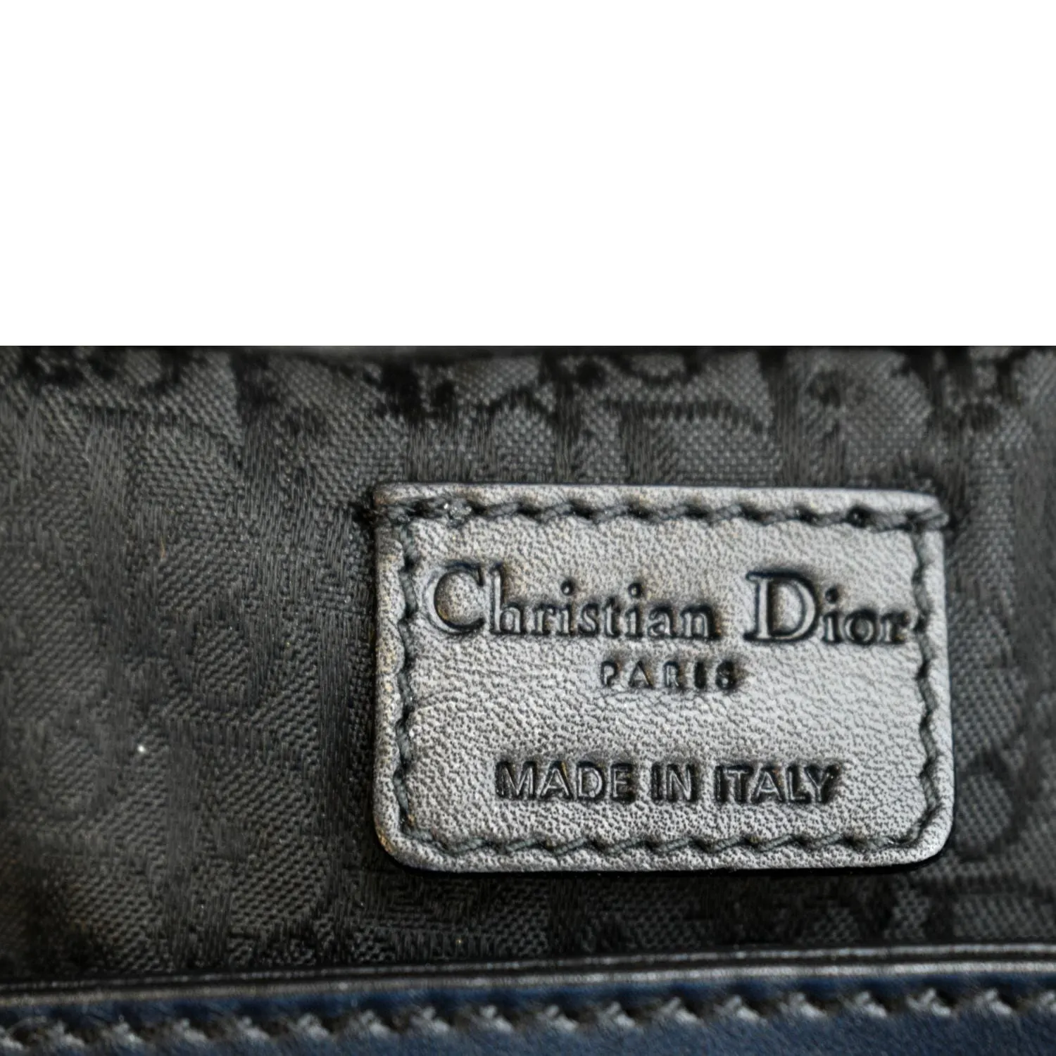 CHRISTIAN DIOR Quilted Satin Tote Bag Black