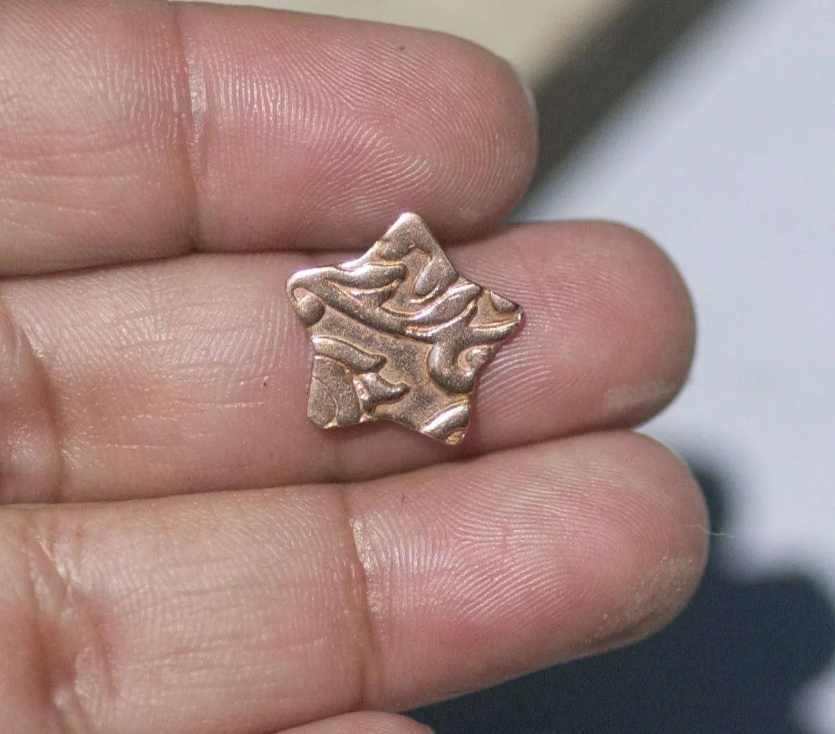 Chubby Star 14.5mm Lotus Flower Pattern Blanks Cutout Shape for Enameling Stamping Metalwork Texturing - Variety of Metals