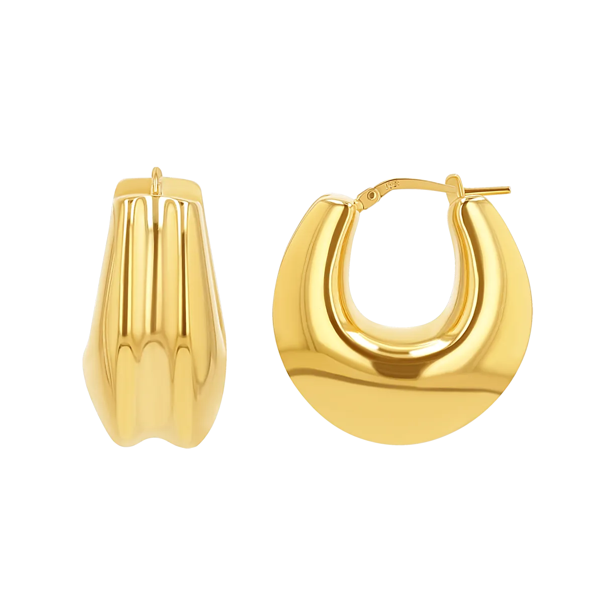 Chunky Deco Hoop Earrings