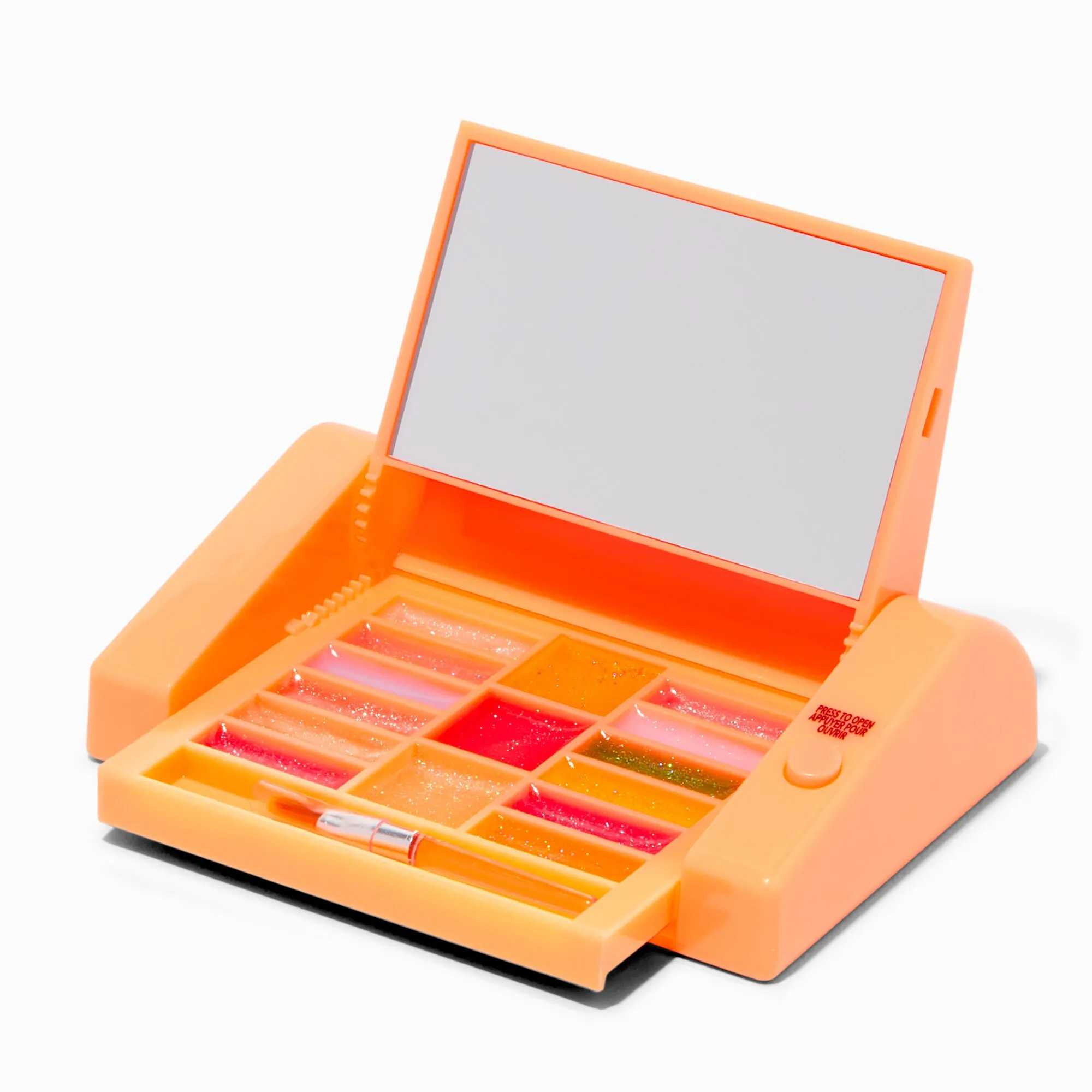Claire's Varsity Initial Orange Mechanical Lip Gloss Set - S
