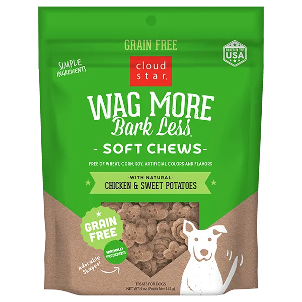 Cloud Star Wag More Bark Less Soft & Chewy Grain Free Chicken & Sweet Potatoes Dog Treats