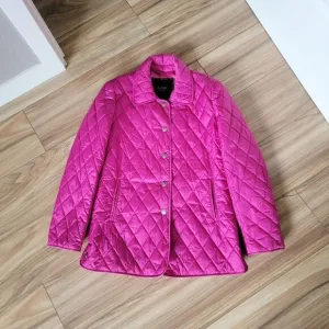Coach 1941 Diamond Quilted Hack Collared Signature Jacket in Fuchsia Hot Pink
