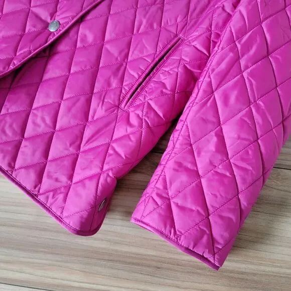 Coach 1941 Diamond Quilted Hack Collared Signature Jacket in Fuchsia Hot Pink