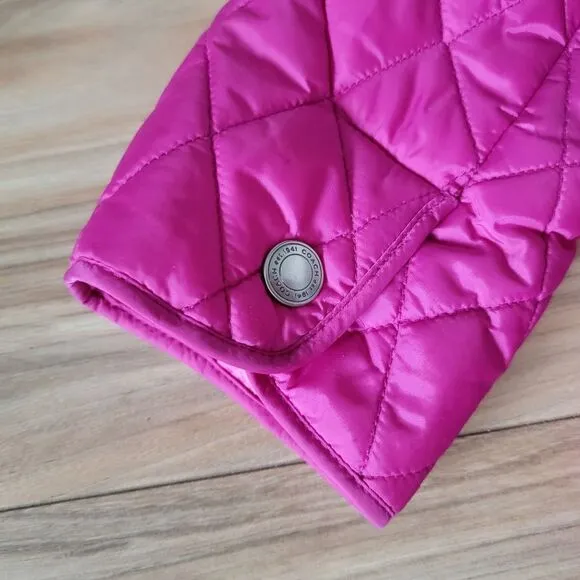 Coach 1941 Diamond Quilted Hack Collared Signature Jacket in Fuchsia Hot Pink
