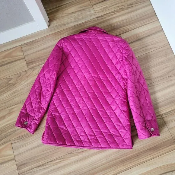 Coach 1941 Diamond Quilted Hack Collared Signature Jacket in Fuchsia Hot Pink