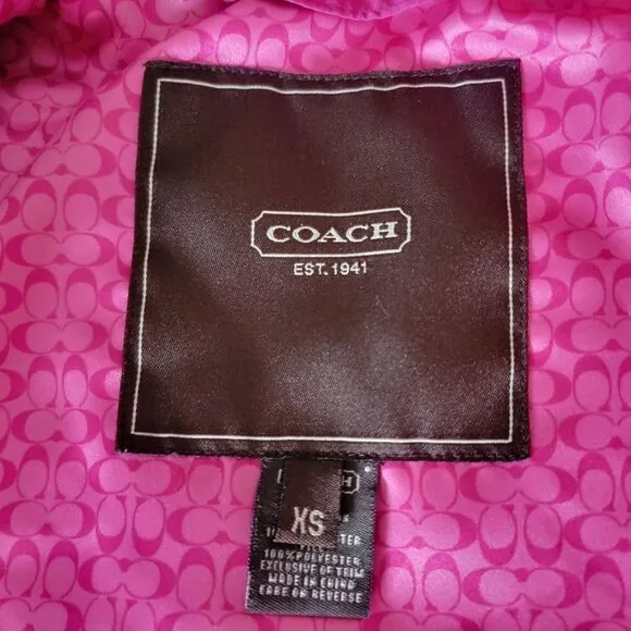 Coach 1941 Diamond Quilted Hack Collared Signature Jacket in Fuchsia Hot Pink