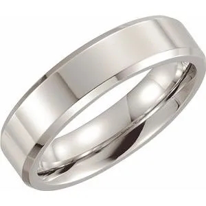 Cobalt 6 mm Beveled-Edge Band Size 8.5