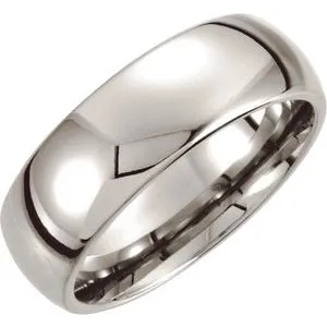 Cobalt 8 mm Low Domed Band  Size 14