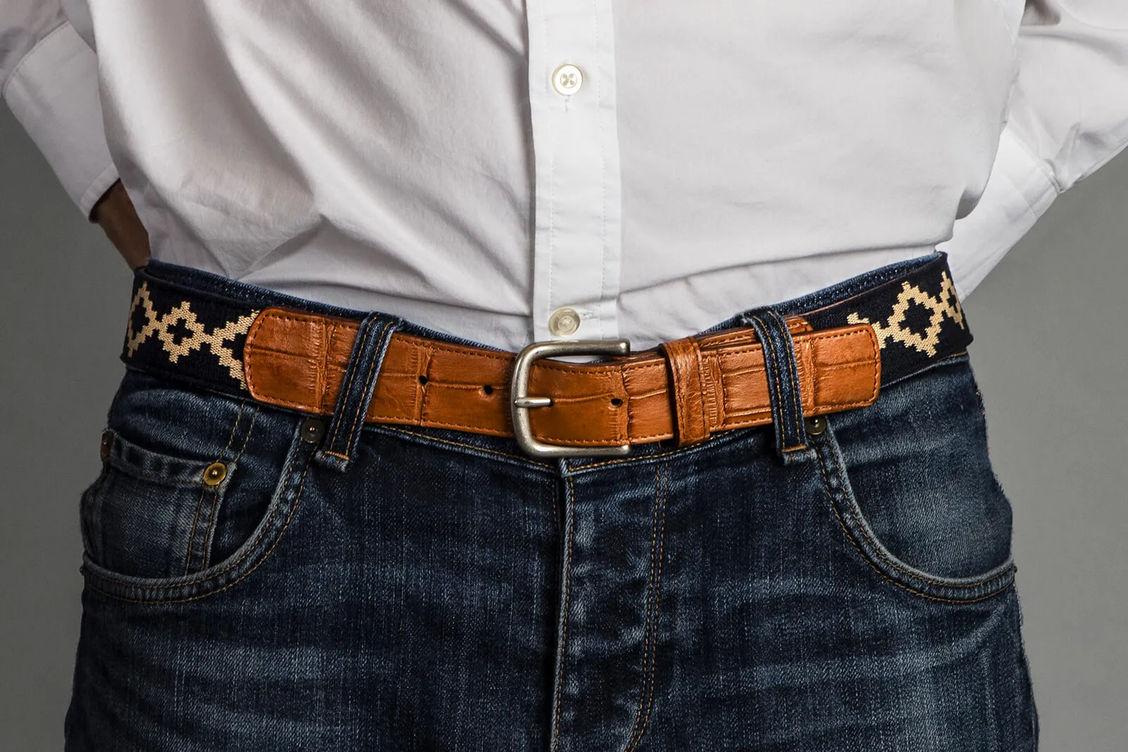 Corbina Alligator Woven Belt