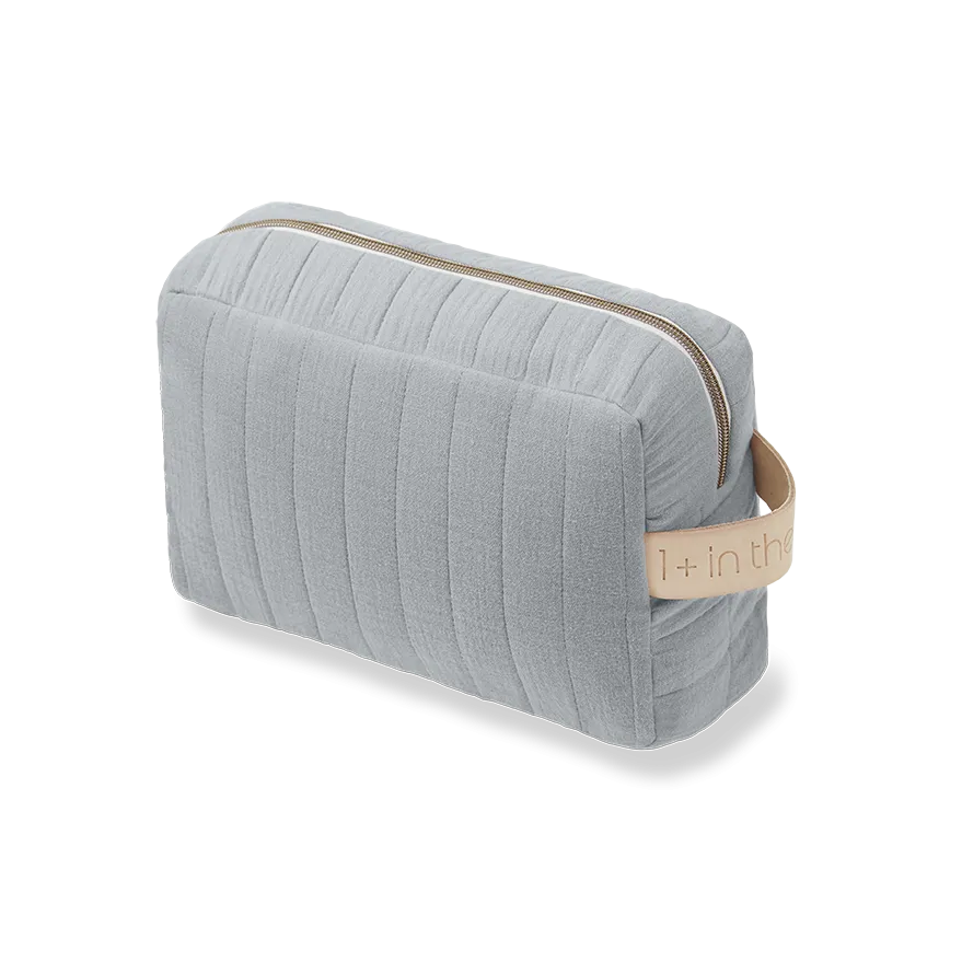 Cotton Quilted Toiletries Pouch (Smoky)