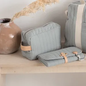 Cotton Quilted Toiletries Pouch (Smoky)