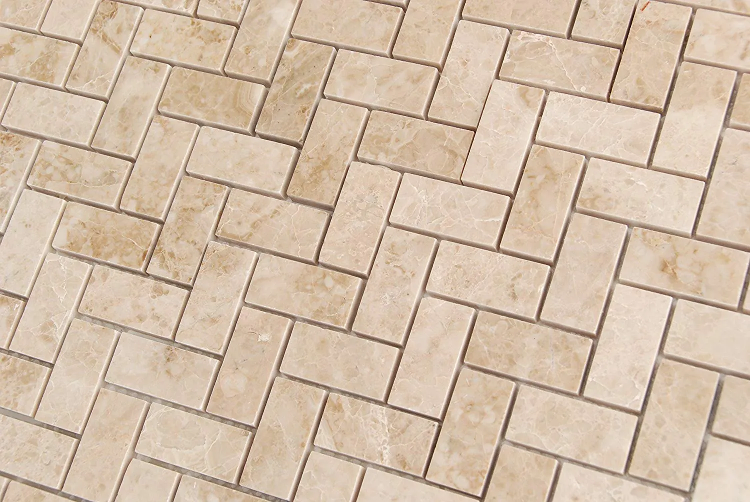 Crema Cappuccino Marble 2 X 2 Polished Mosaic Tiles - Premium Quality (LOT of 5 SHEETS)