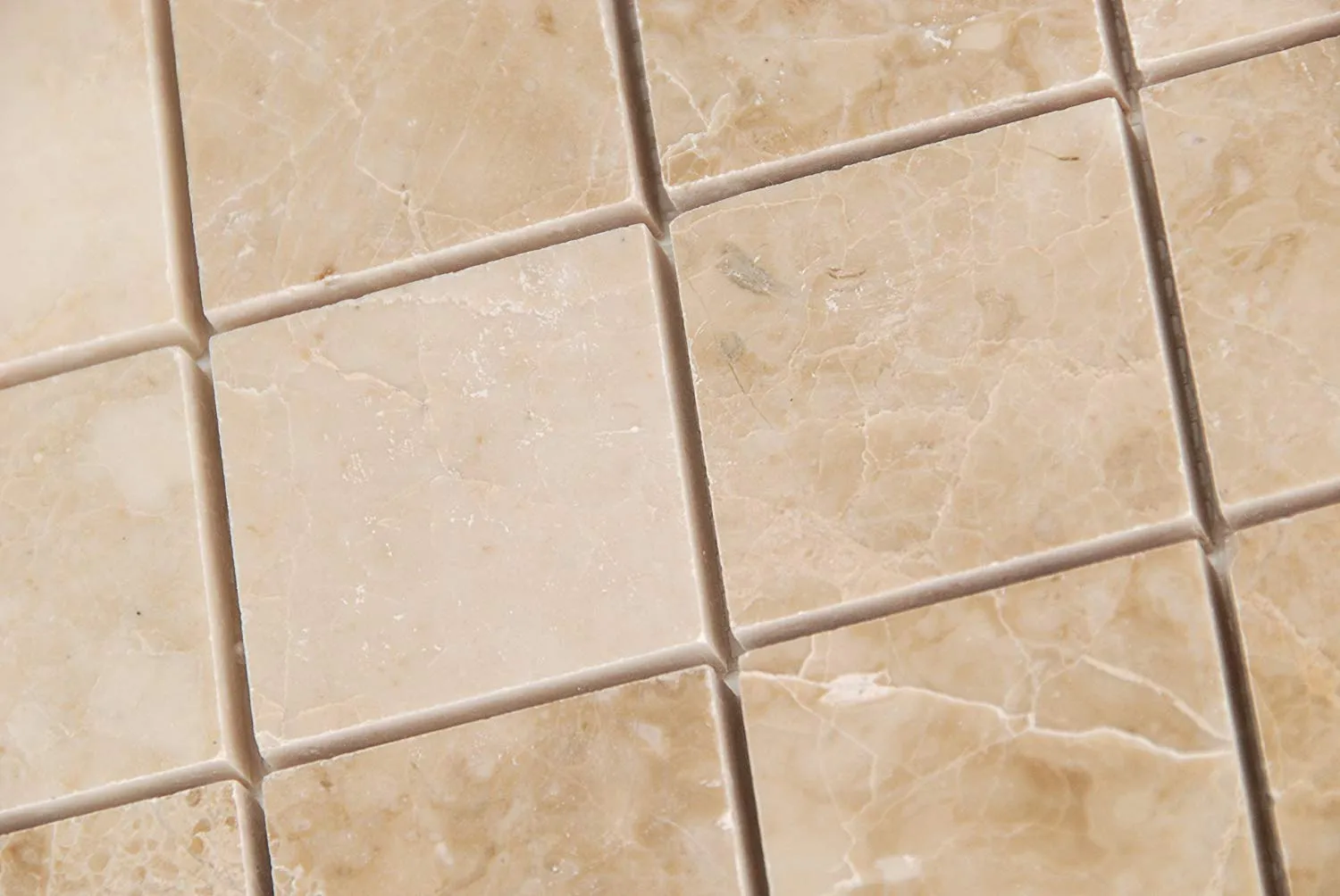 Crema Cappuccino Marble 2 X 2 Polished Mosaic Tiles - Premium Quality (LOT of 50 SHEETS)